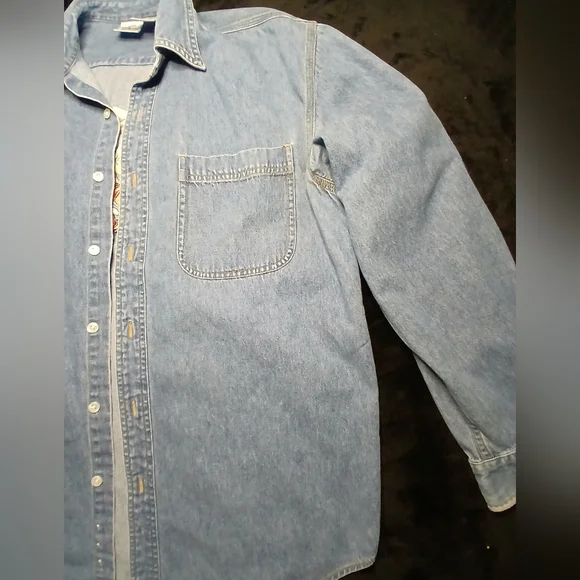 Disney Store Denim Button Up Shirt M Winnie The Pooh Tigger Eor Owl Piglet - Picture 5 of 12